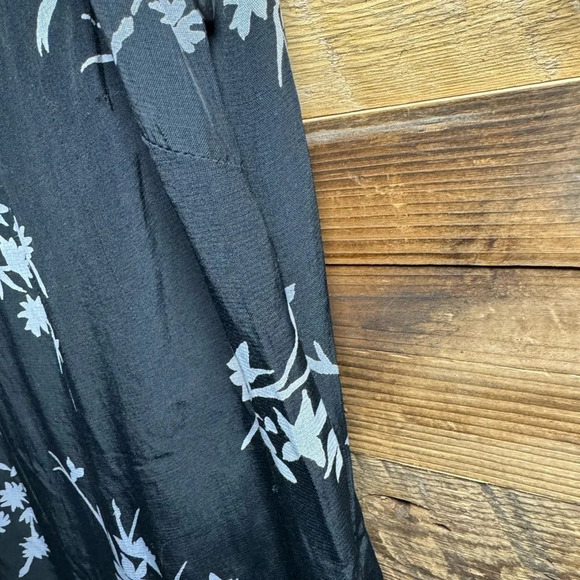 Vintage ESPRIT mini slip dress side zipper black gray floral US10  light tunic - Picture 4 of 5